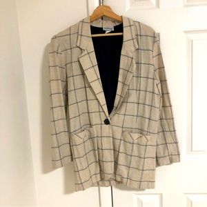 Linen Plaid Blazer